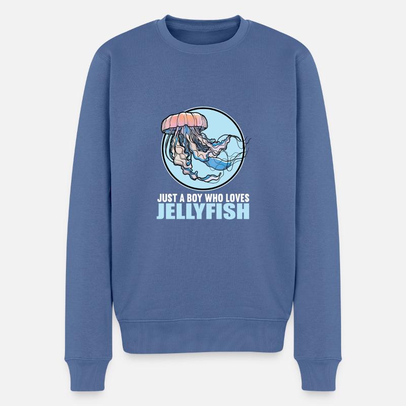 Quallen Qualle - Männer Premium Bio Pullover - Taubenblau