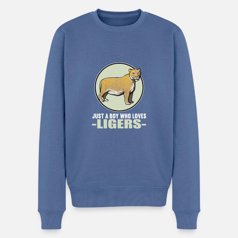 Ligers Liger - Männer Premium Bio Pullover - Taubenblau