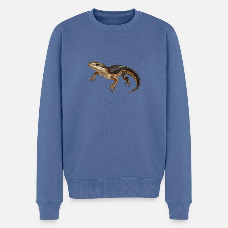 Skinke Skink - Männer Premium Bio Pullover - Taubenblau