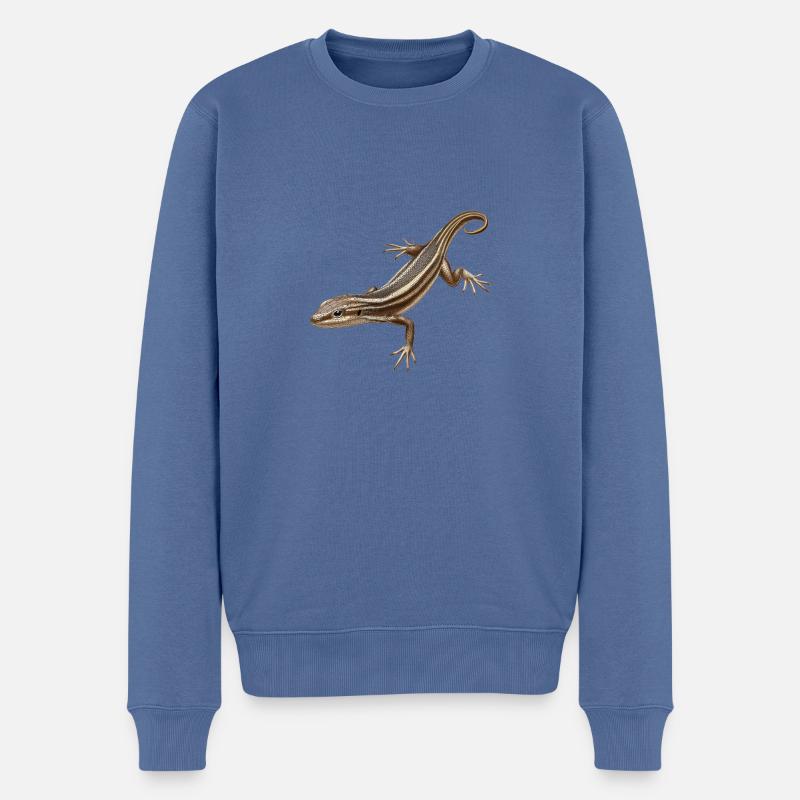 Skinke Skink - Männer Premium Bio Pullover - Taubenblau