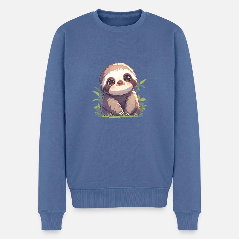Faultiere Faultier - Männer Premium Bio Pullover - Taubenblau