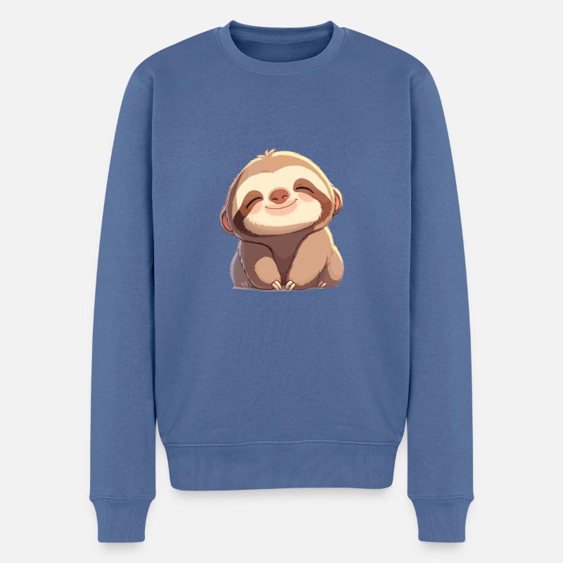 Faultiere Faultier - Männer Premium Bio Pullover - Taubenblau