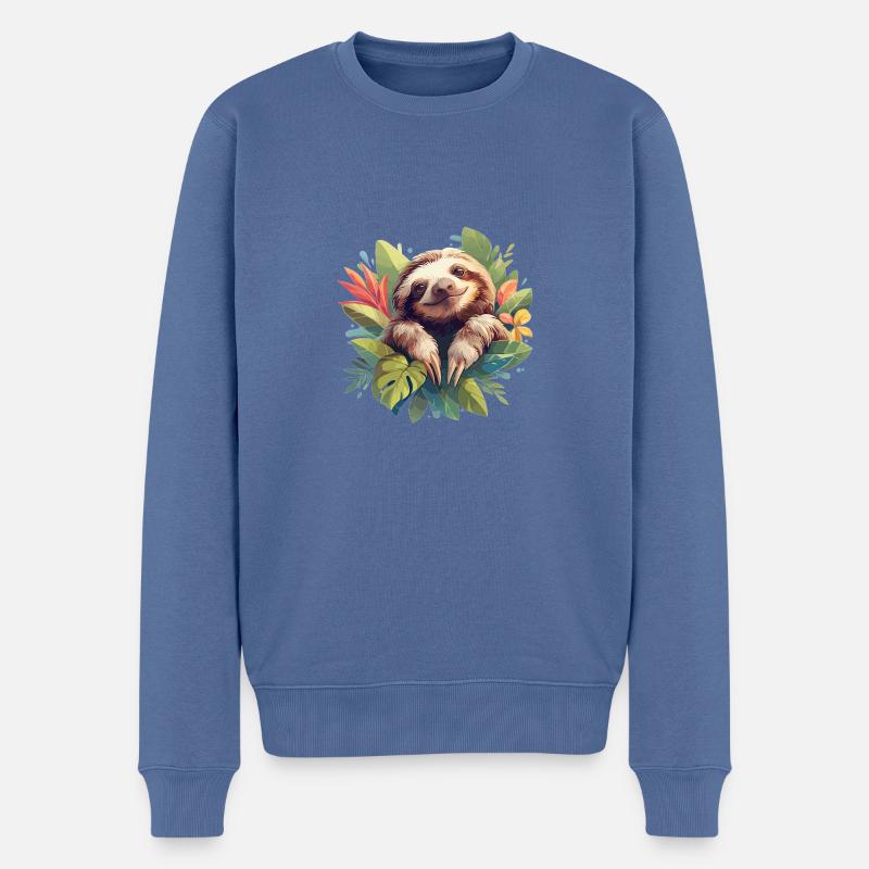 Faultiere Faultier - Männer Premium Bio Pullover - Taubenblau
