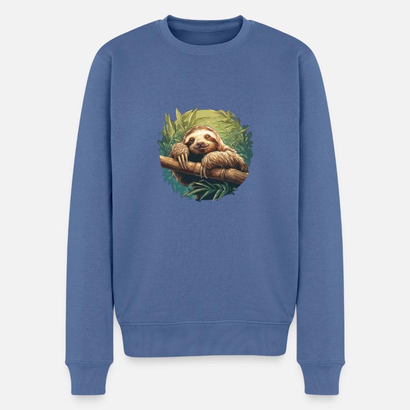 Faultiere Faultier - Männer Premium Bio Pullover - Taubenblau