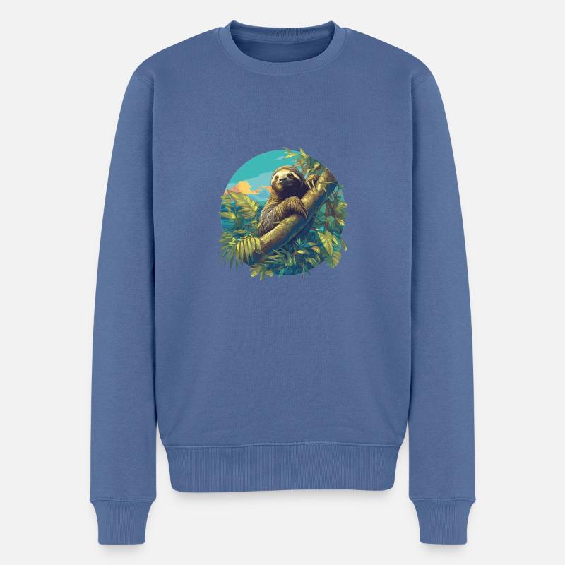 Faultiere Faultier - Männer Premium Bio Pullover - Taubenblau
