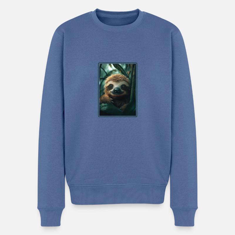 Faultiere Faultier - Männer Premium Bio Pullover - Taubenblau