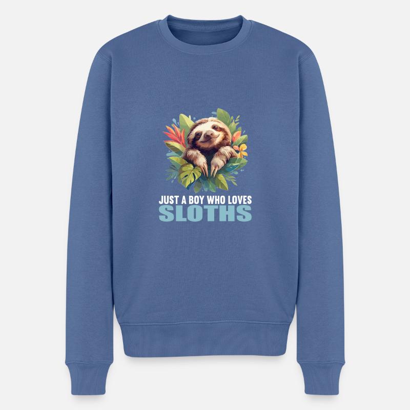Faultiere Faultier - Männer Premium Bio Pullover - Taubenblau