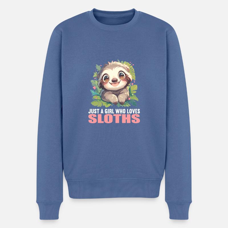 Faultiere Faultier - Männer Premium Bio Pullover - Taubenblau