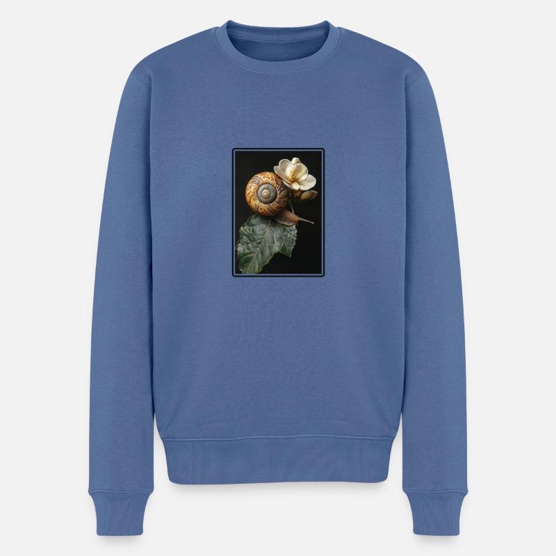 Escargots Escargot - Pull Premium bio Homme - bleu pigeon