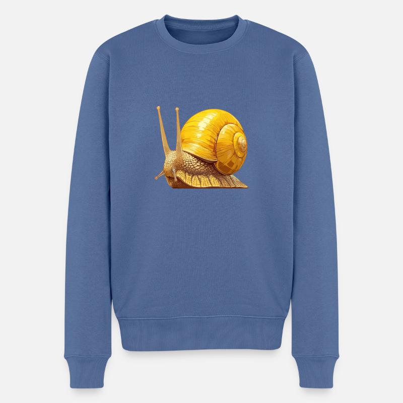 Schnecken Schnecke - Männer Premium Bio Pullover - Taubenblau