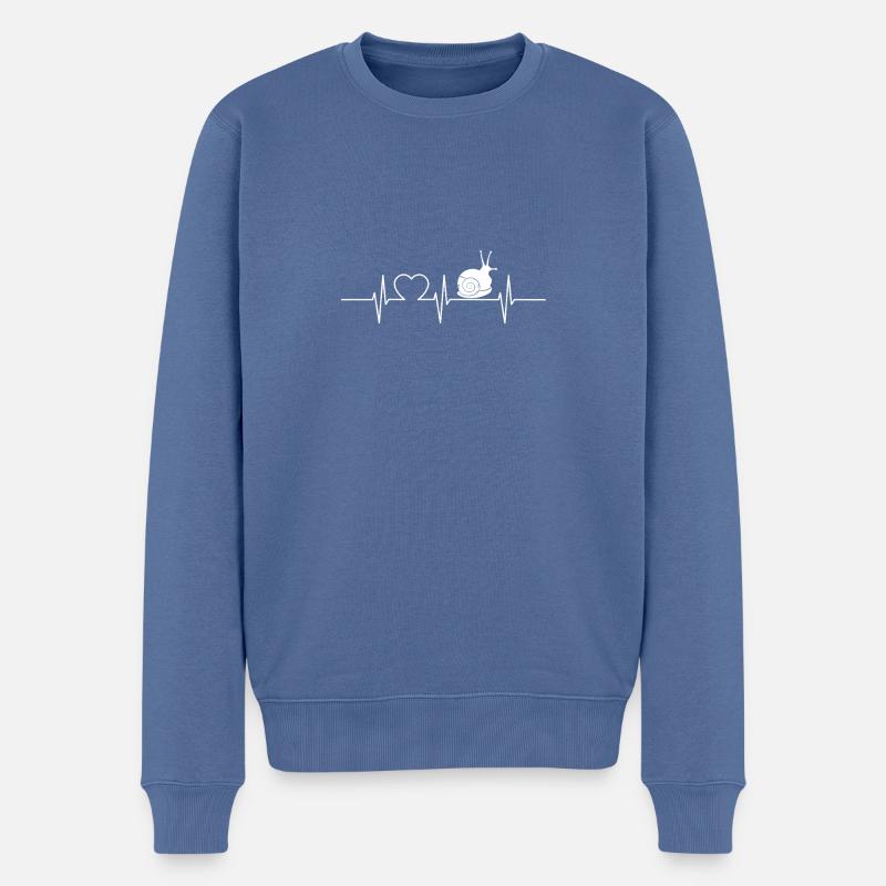 Schnecken Schnecke - Männer Premium Bio Pullover - Taubenblau