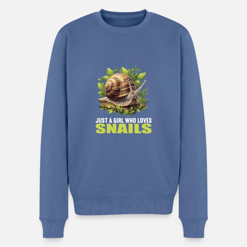 Escargots Escargot - Pull Premium bio Homme - bleu pigeon