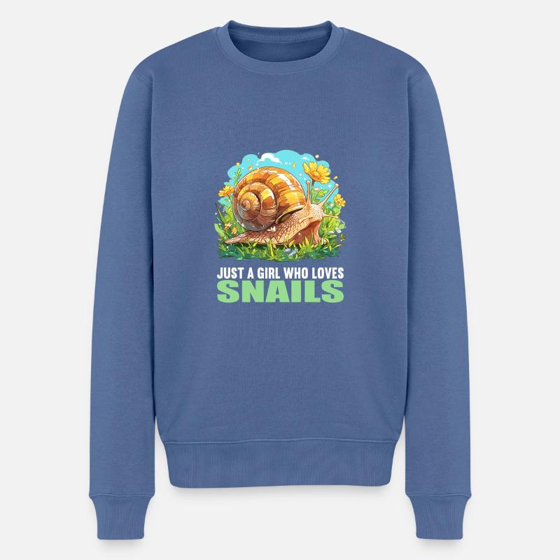 Schnecken Schnecke - Männer Premium Bio Pullover - Taubenblau