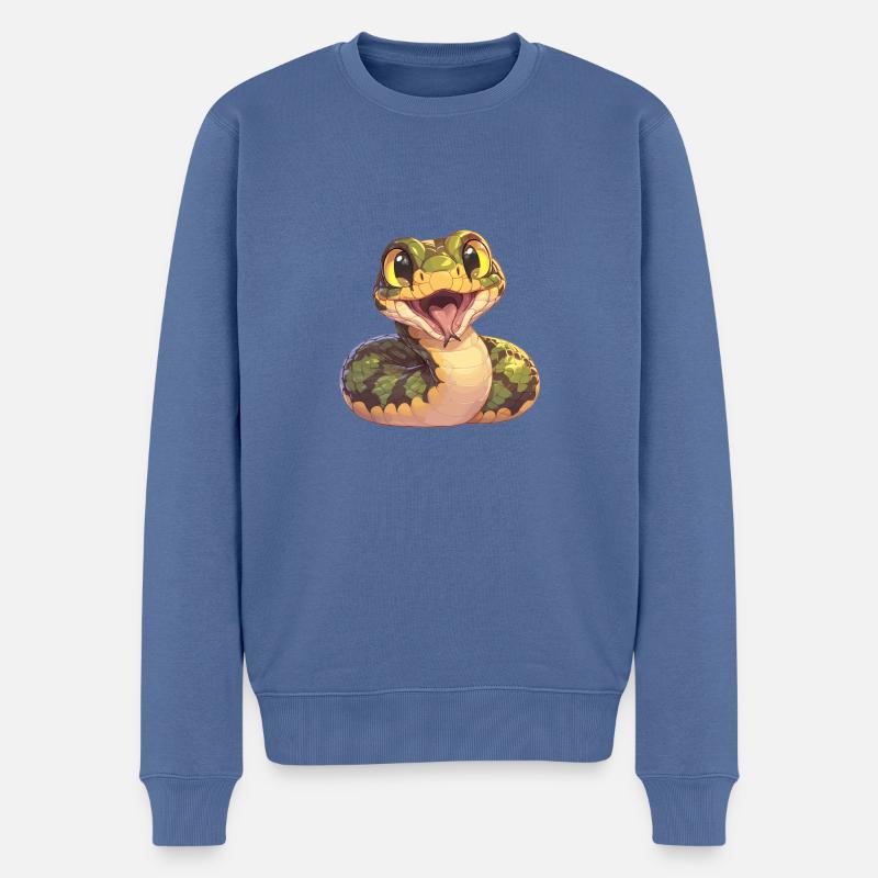 Schlangen Schlange - Männer Premium Bio Pullover - Taubenblau