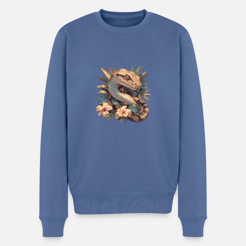 Schlangen Schlange - Männer Premium Bio Pullover - Taubenblau