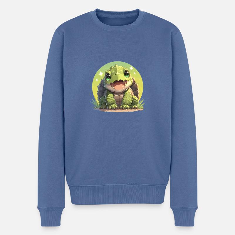 Schnappschildkröten Schnappschildkröte - Männer Premium Bio Pullover - Taubenblau