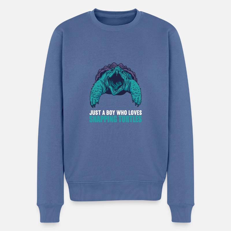 Schnappschildkröten Schnappschildkröte - Männer Premium Bio Pullover - Taubenblau