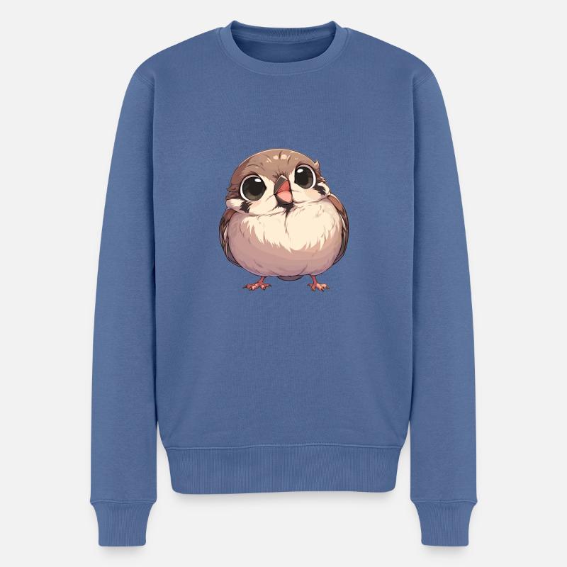 Spatzen Spatz - Männer Premium Bio Pullover - Taubenblau