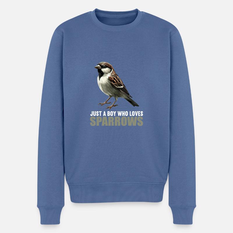 Spatzen Spatz - Männer Premium Bio Pullover - Taubenblau