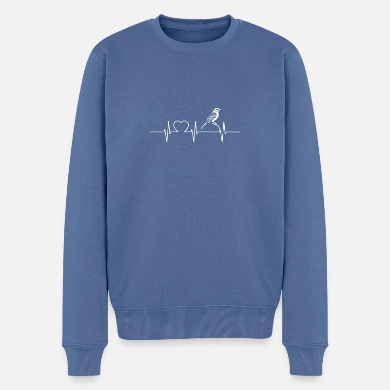 Spatzen Spatz - Männer Premium Bio Pullover - Taubenblau