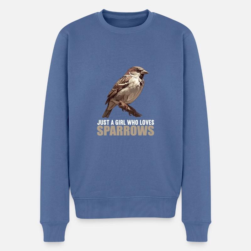 Spatzen Spatz - Männer Premium Bio Pullover - Taubenblau