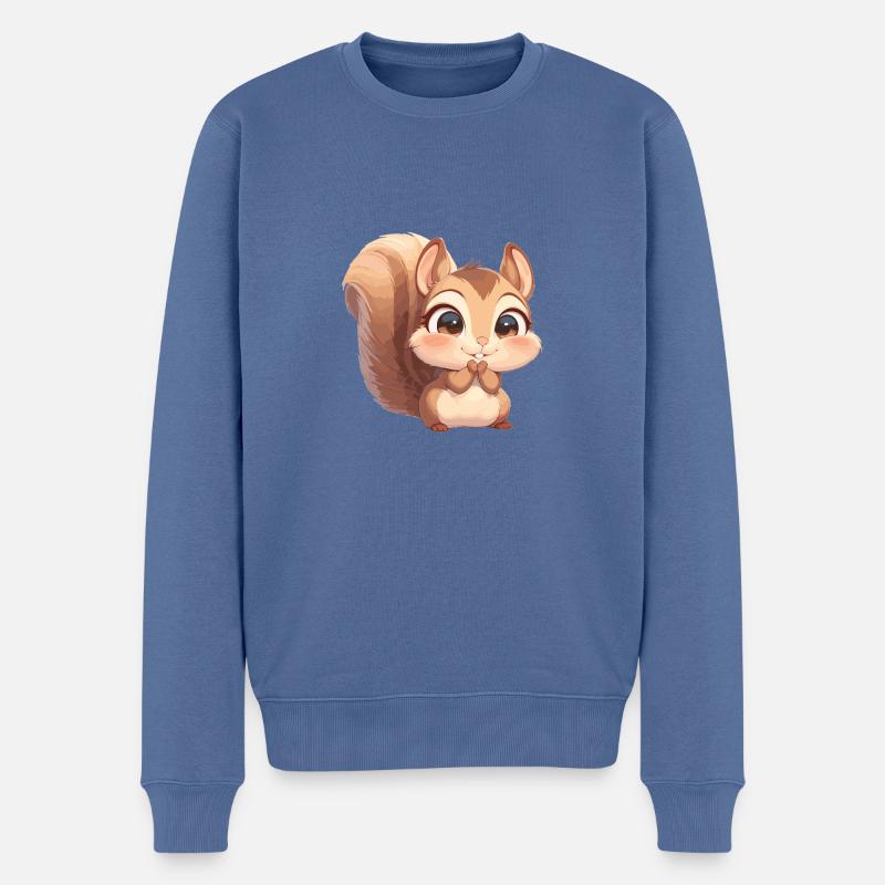 Eichhörnchen - Männer Premium Bio Pullover - Taubenblau