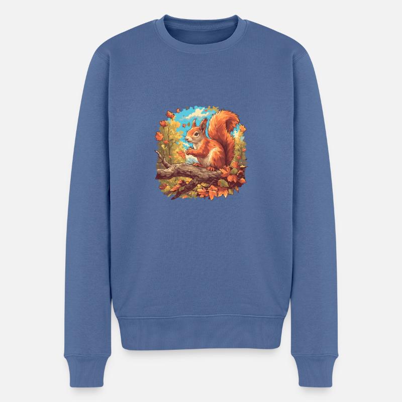 Eichhörnchen - Männer Premium Bio Pullover - Taubenblau