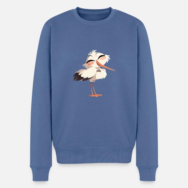 Störche Storch - Männer Premium Bio Pullover - Taubenblau