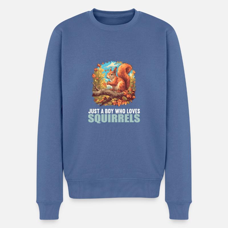 Eichhörnchen - Männer Premium Bio Pullover - Taubenblau
