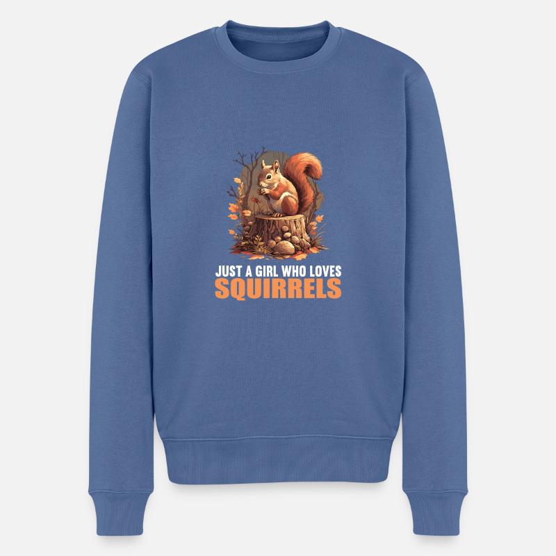 Eichhörnchen - Männer Premium Bio Pullover - Taubenblau