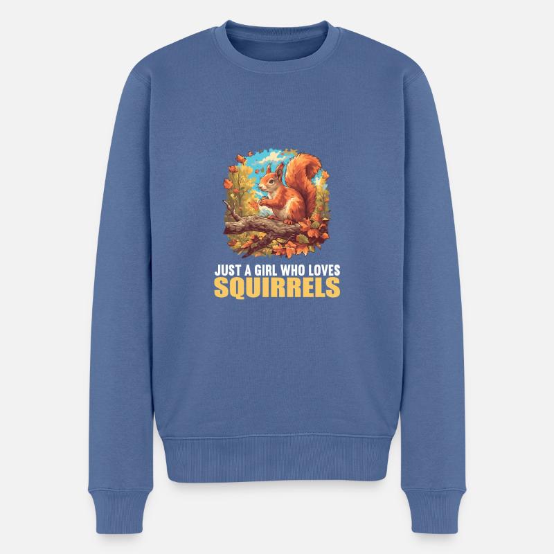 Eichhörnchen - Männer Premium Bio Pullover - Taubenblau