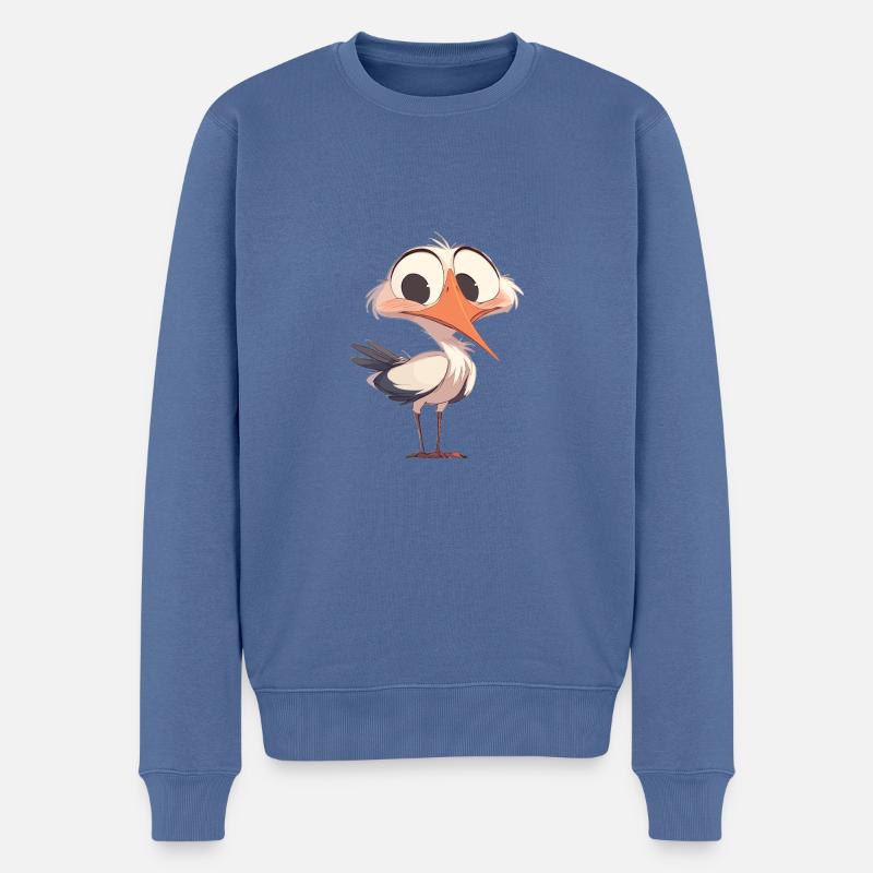 Störche Storch - Männer Premium Bio Pullover - Taubenblau