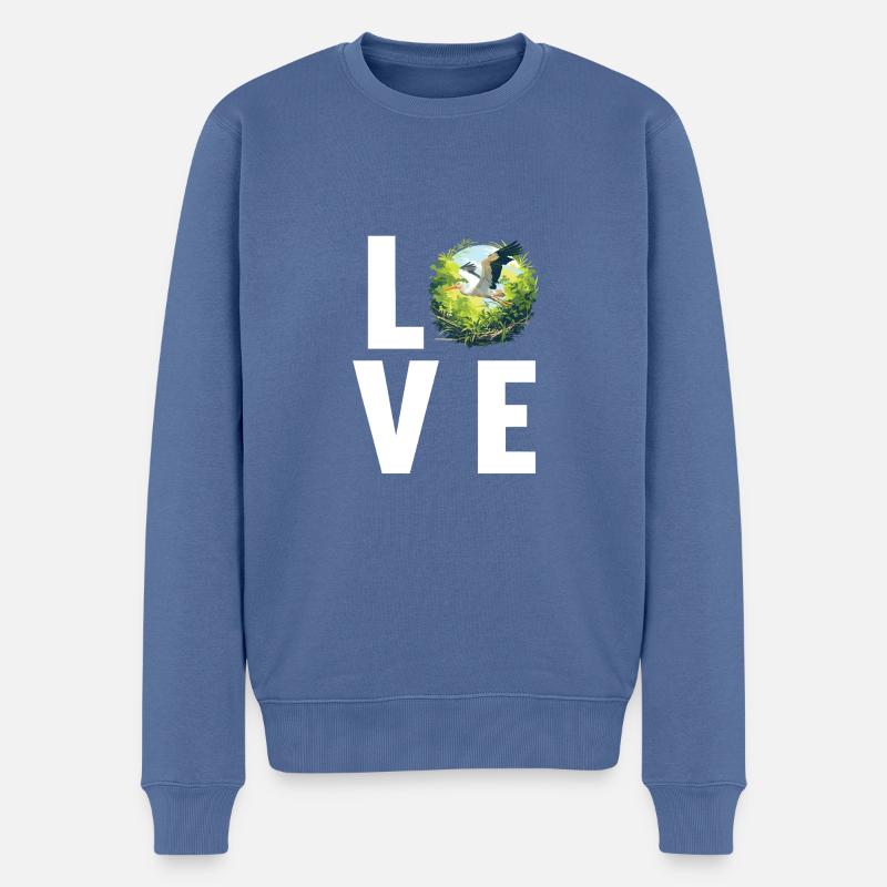 Störche Storch - Männer Premium Bio Pullover - Taubenblau