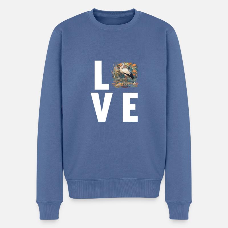 Storke Stork - Økologisk premium-sweatshirt til mænd - dueblå