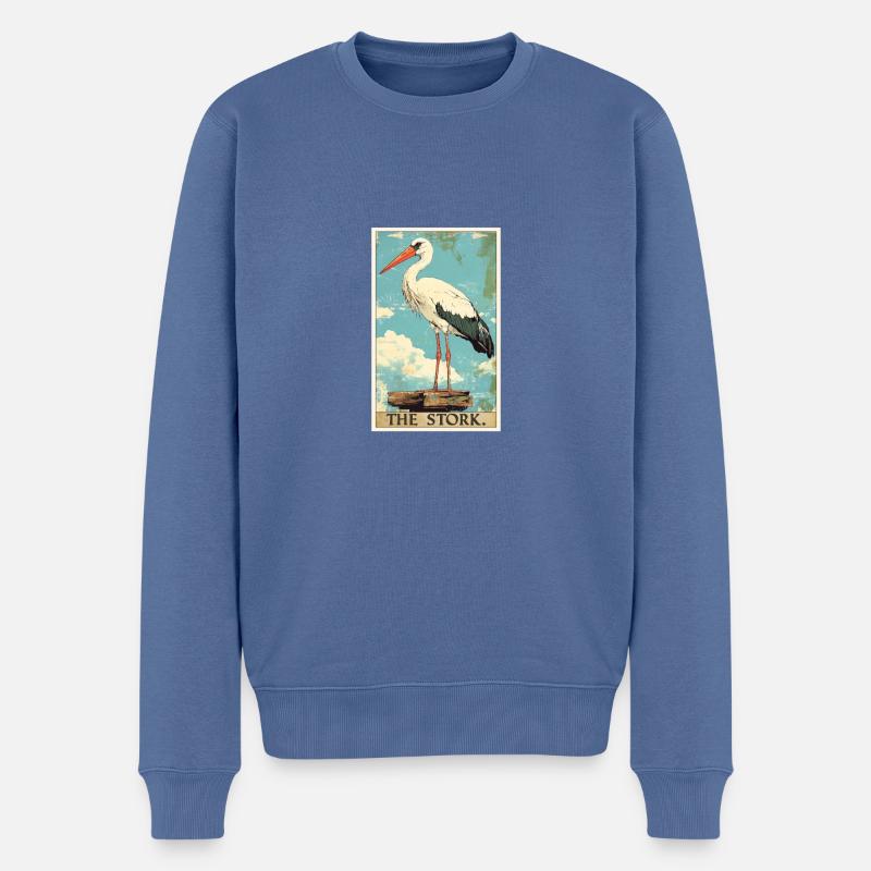 Cigognes Cigognes - Pull Premium bio Homme - bleu pigeon