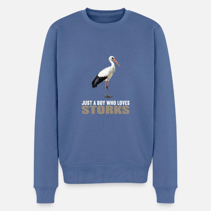 Störche Storch - Männer Premium Bio Pullover - Taubenblau