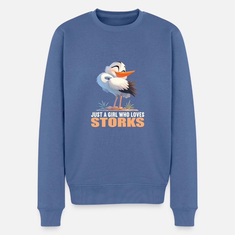 Störche Storch - Männer Premium Bio Pullover - Taubenblau