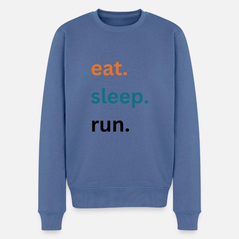 Eat. Sleep. Run. - Männer Premium Bio Pullover - Taubenblau