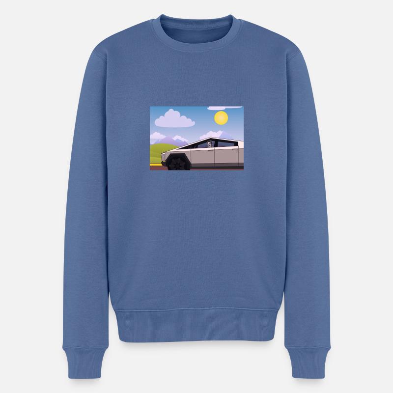 Tesla à Tesla - Pull Premium bio Homme - bleu pigeon