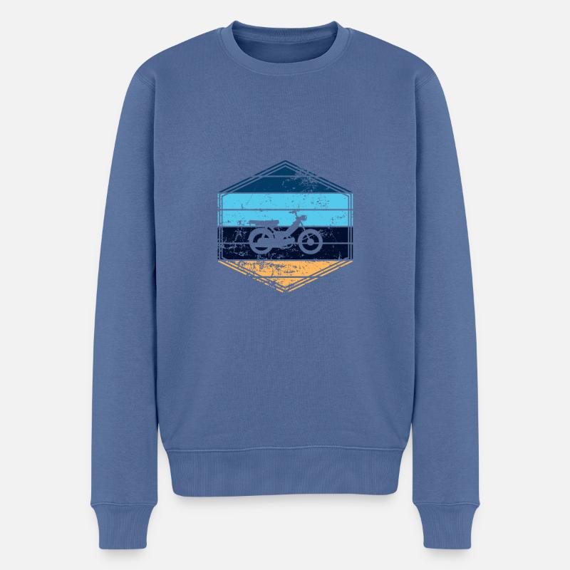Moped - Männer Premium Bio Pullover - Taubenblau