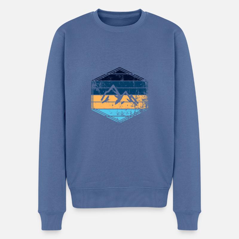 Berg - Männer Premium Bio Pullover - Taubenblau