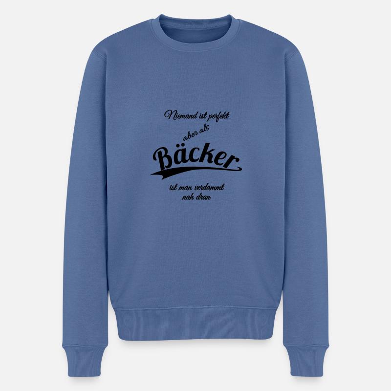 Bäcker - Männer Premium Bio Pullover - Taubenblau