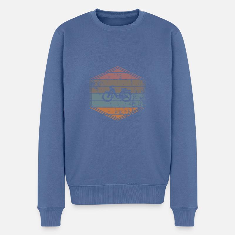 Moped - Männer Premium Bio Pullover - Taubenblau