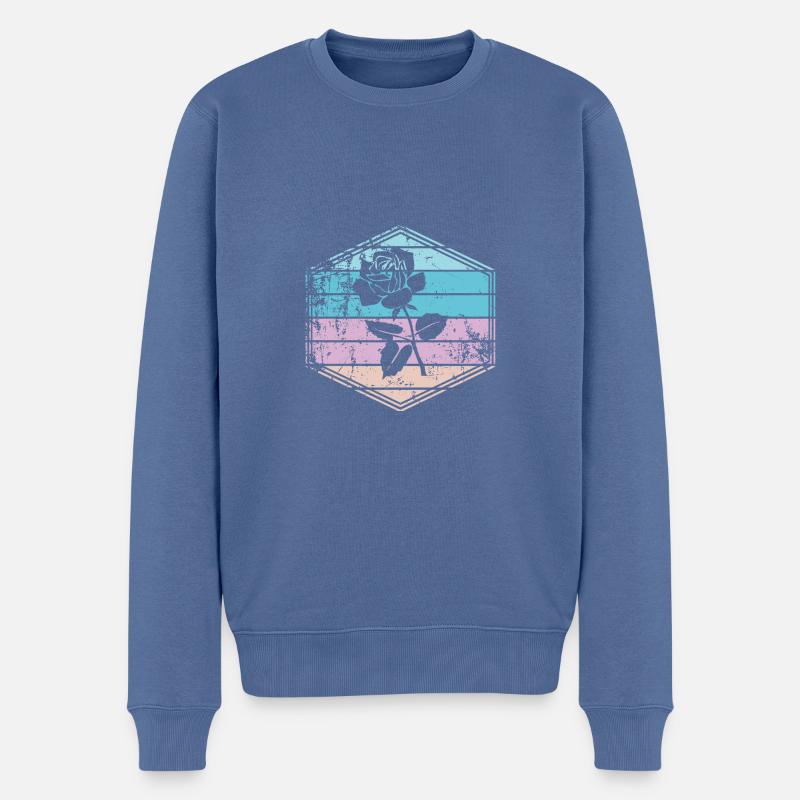 Rose - Pull Premium bio Homme - bleu pigeon