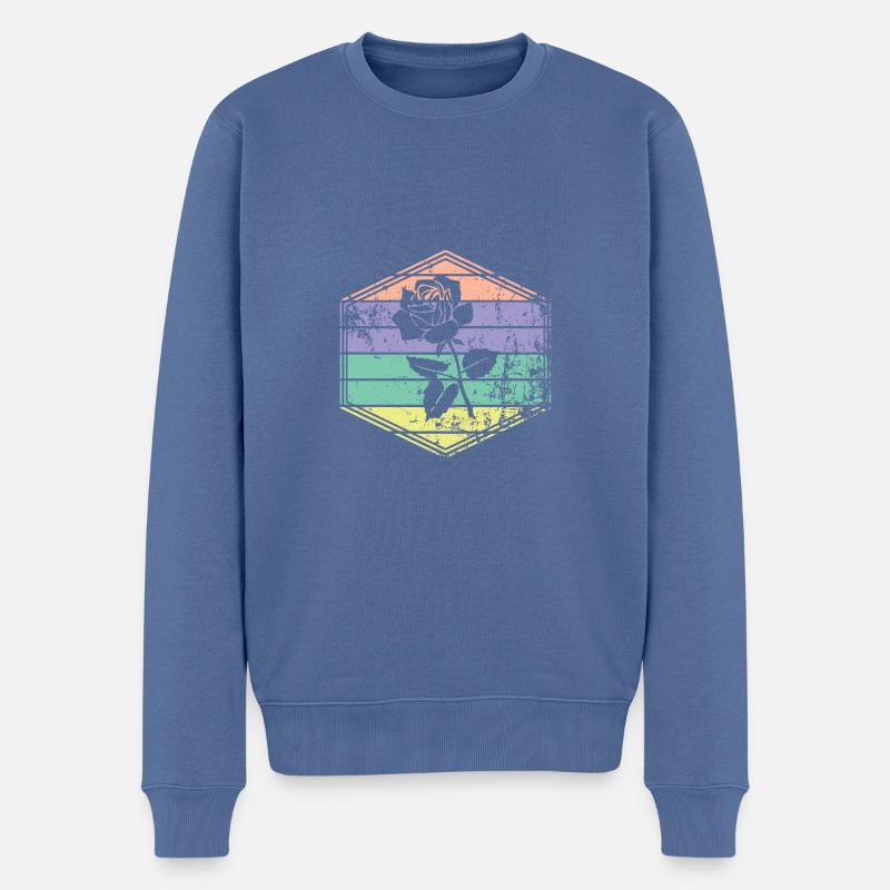 Rose - Pull Premium bio Homme - bleu pigeon
