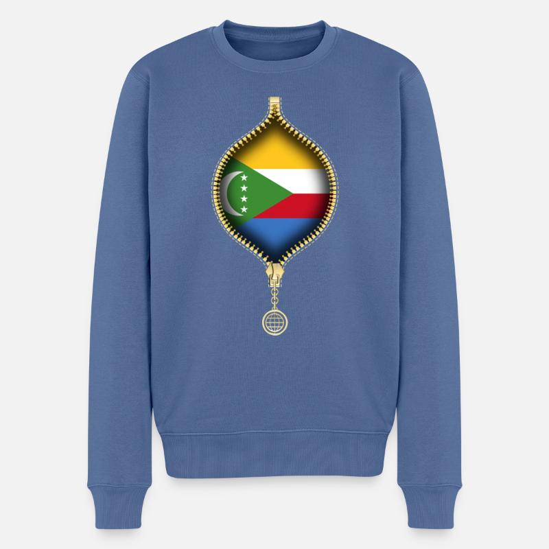 COMORES | DRAPEAU | SYNTHÉTIQUES URBAINS - Pull Premium bio Homme - bleu pigeon