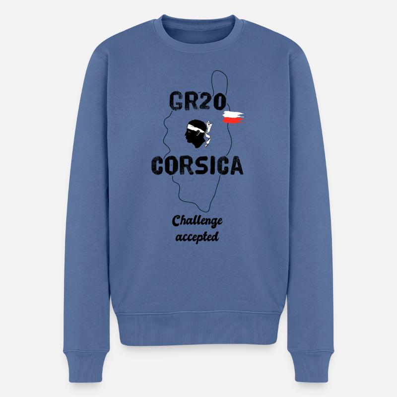 GR20 Corse Challenge Accepted - Pull Premium bio Homme - bleu pigeon