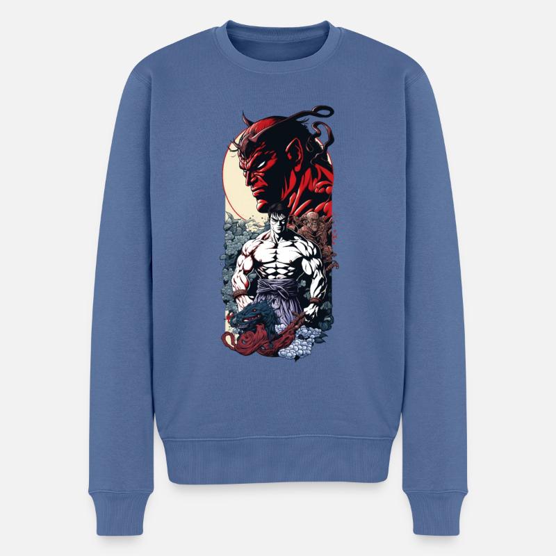 Héros des éléments - Pull Premium bio Homme - bleu pigeon