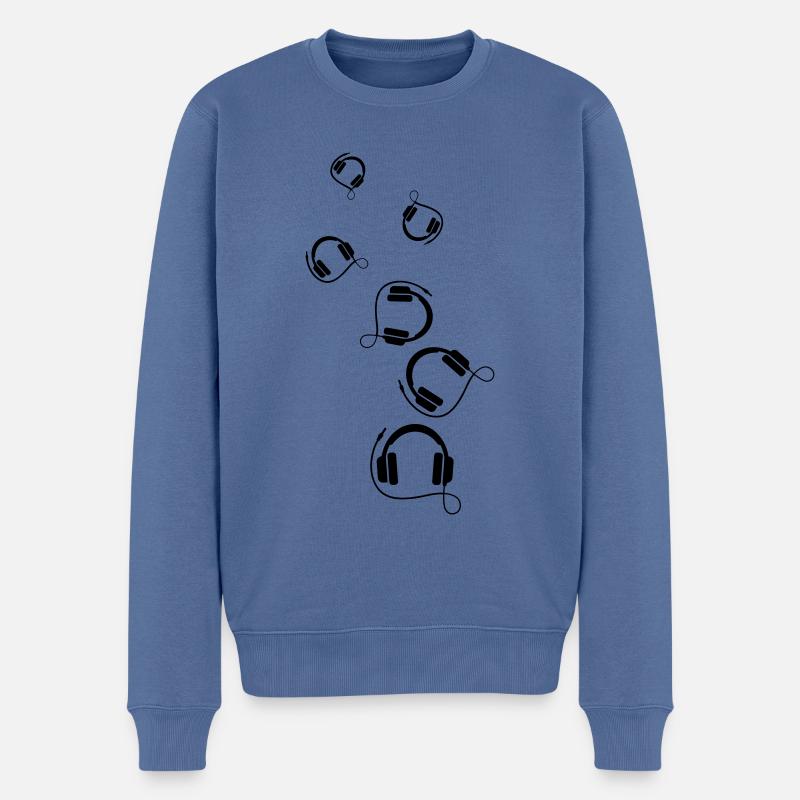Kopfhörer Symbol - Männer Premium Bio Pullover - Taubenblau