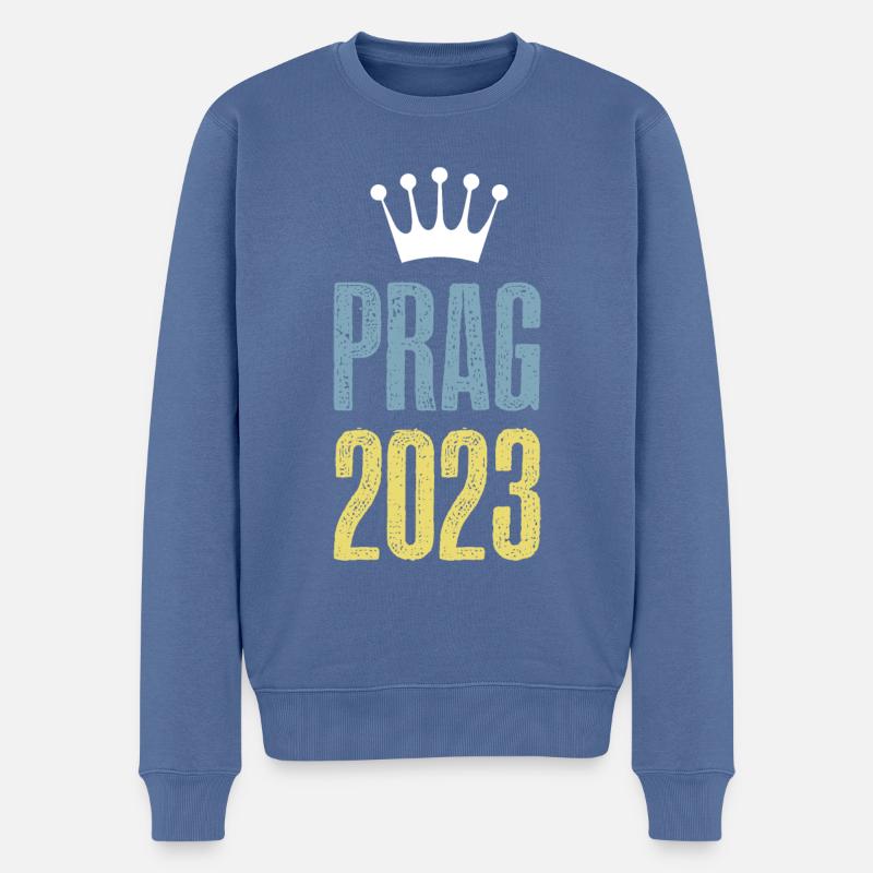 Couronne de Prague 2023 - Pull Premium bio Homme - bleu pigeon